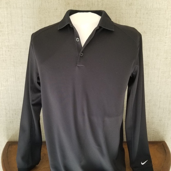 Nike Other - NIKE GOLF- Mens DRI-FIT Long Sleeve Polo Shirt Embroidered Logo On Sleeve Sz. M